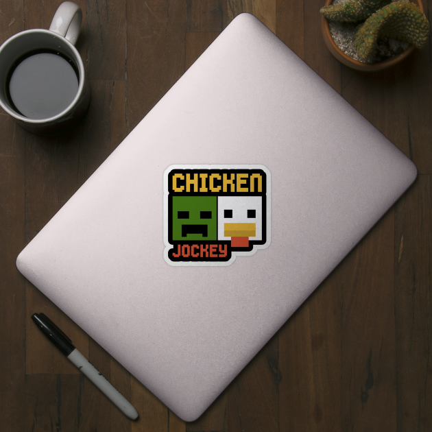 Chicken-Jockey-Zombie & Chicken Pixel Art by Megadorim